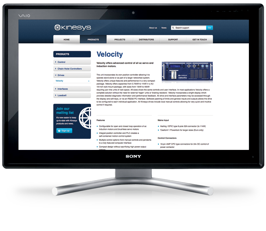Large screenshot of Kinesys