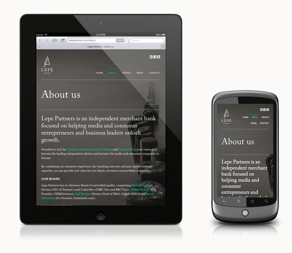 Large screenshot of Lepe Partners